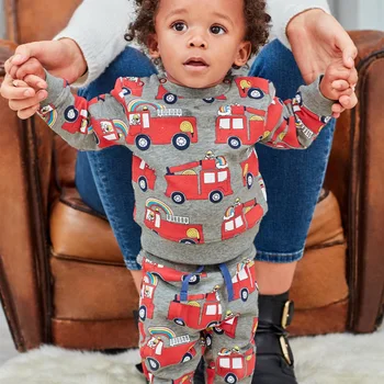 

Baby Boys Cartoon Clothing Sets Children Winter Clothes Cute Cars Printed Warm Cotton Sweatsets for Baby Boys Girls Kids Clothes