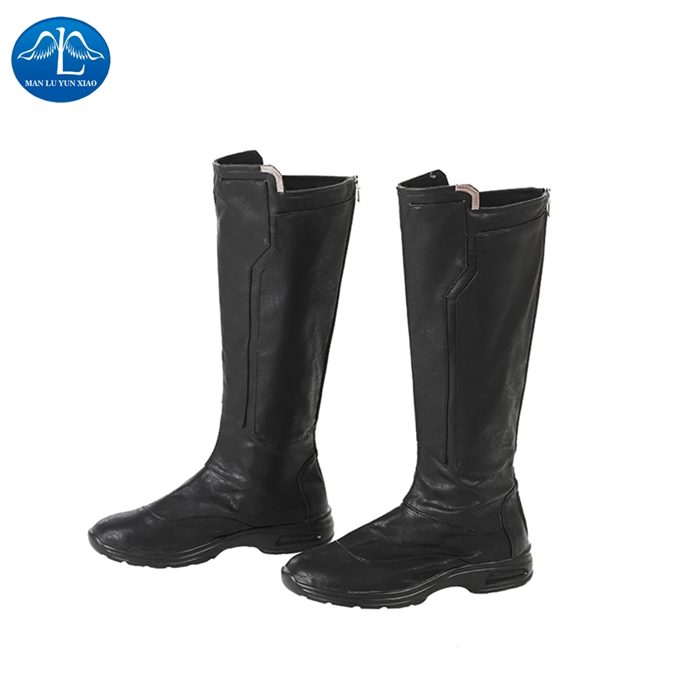 Manluyunxiao Thor Cosplay High Boots Marvel Superhero Thor Odinson Black Shoes Men Halloween Costume For Men Faux Leather