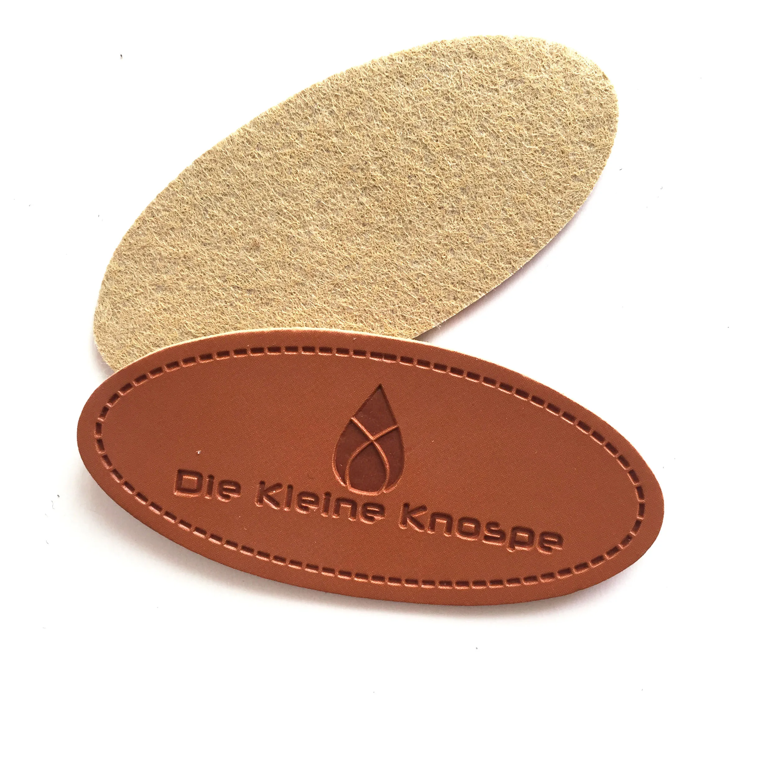 Customize Any Size Sewing On Leather Label Embossed Logo Clothes Patches For Garment