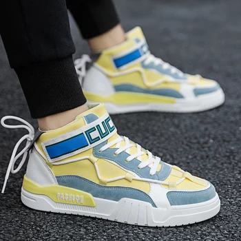 

2019 New summer high-end fashion trend Gaobang cold sticky casual PU men's shoes 39-44 sports shoes