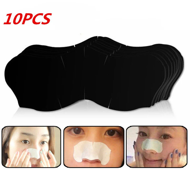 10PCS Bamboo Charcoal Suction Face Deep Cleansing Black Mud Mask Blackhead Remover Peel-Off Mask Easy to Pull Out TSLM2