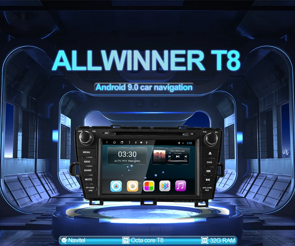Wontansy android 9,0 автомобильный dvd для Toyota Prius 2009 2010 2011 2012 2013 gps навигации мультимедийный плеер