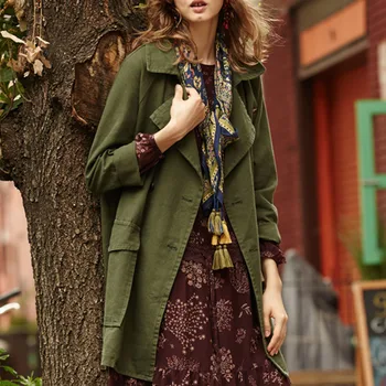 

Fashion Amy Green Trench Coat Women Streetwear Trips Basic Tops Plus Size Coats Loose Outwear Spring Windbreaker Blue Overcoat