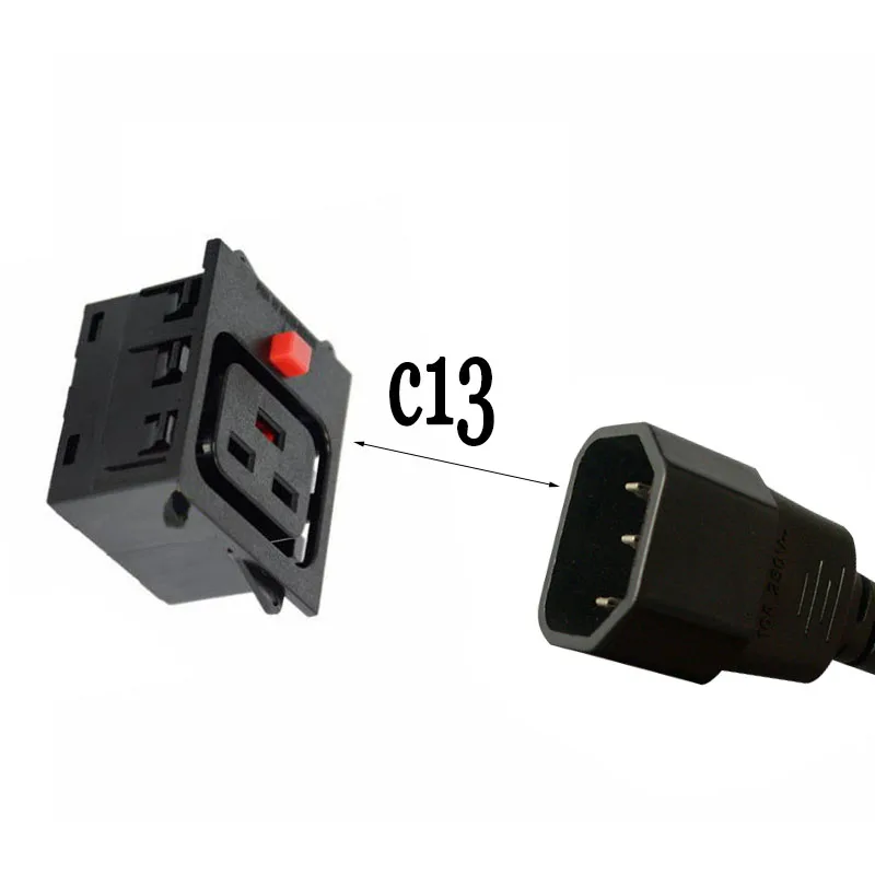 PDU UPS разъем питания IEC C19/C13 с анти-отключение разъем встроенный шкаф электрическая панель розетка AC разъем
