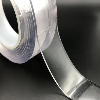 

2mm Reusable Double-Sided Adhesive Traceless Tape Removable Sticker Washable Adhesive Loop Disks Tie Glue Gadget 1/3/5m