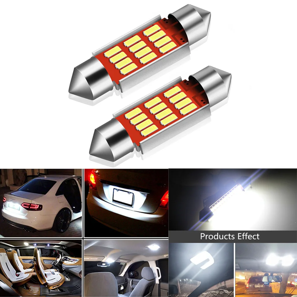

2PCS C5W LED CANBUS Festoon 36mm Error Free 4014 SMD LED Reading Doom Lamp for Audi A4 B6 B8 A3 Q7 TT 8N BMW E90 E60 E46 X5 E53