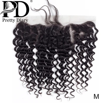 

Brazilian Deep Wave Hair 13*4 Lace Frontal Closure Knots Bleached With Baby Hair 100% Human Hair Remy Hair Extensions