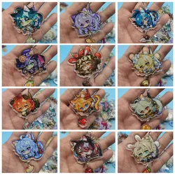 Genshin Impact Xiao Morax Tartaglia Keychain Kaeya Diluc Barbatos Albedo Cosplay Cartoon Costume Props accessories Badge