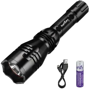 

Supfire Tactical Flashlight Rechargeable 200 Lumens Cree LED 5 Lighting Modes Water-Resistant Torch with Lotus-Head-Model Y3