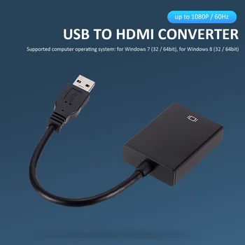 

External Video Card Multi Monitor Adapter USB to HDMI Converter USB 3.0 Male to 1080p HDMI Female External Graphics Card