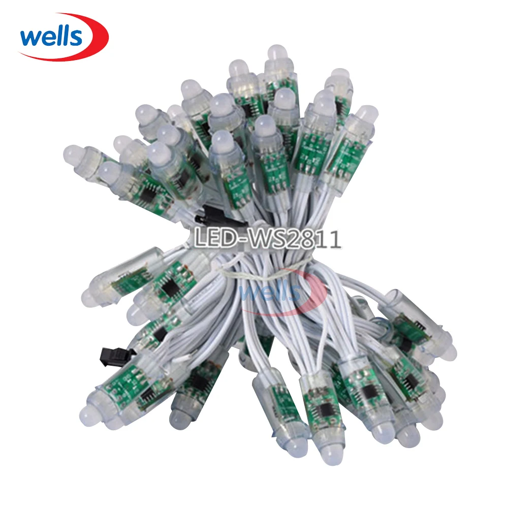 

50pcs String WS2811 waterproof module 5V Pixel 12mm RGB Bead Addressable LED Module Light String IP68
