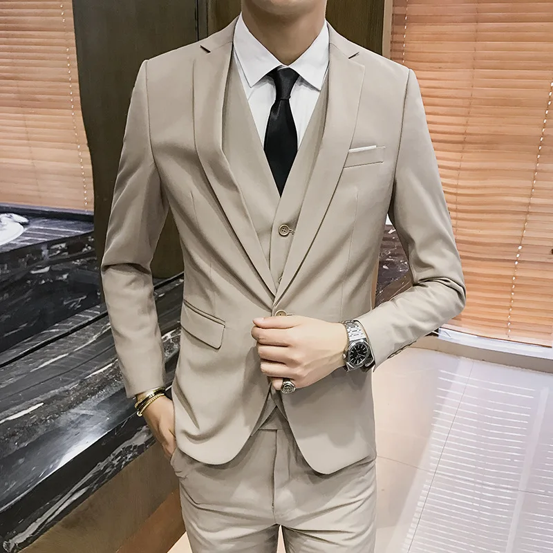 Пиджак, брюки, жилет для мужчин, 3 предмета, строгий костюм, костюм/мужской костюм, Свадебный костюм жениха, деловые блейзеры, брюки, S-6XL