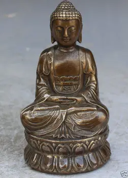 

13CM / Elaborate Chinese Tibet Buddhism Copper Shakyamuni Amitabha Buddha Statue