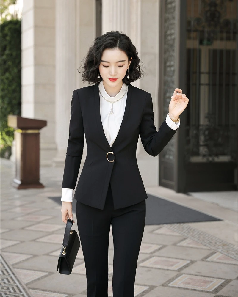 Formal Uniform Designs Pantsuits With Pants And Jackets Coat Ladies Ol