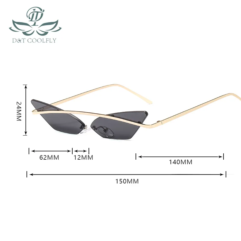 D&T 2020 Fashion Sunes Unisex Multicolor Small Triangle Sun Glasses Vintage Sexy Women Cateye Eyewear Frameless_voghion.com