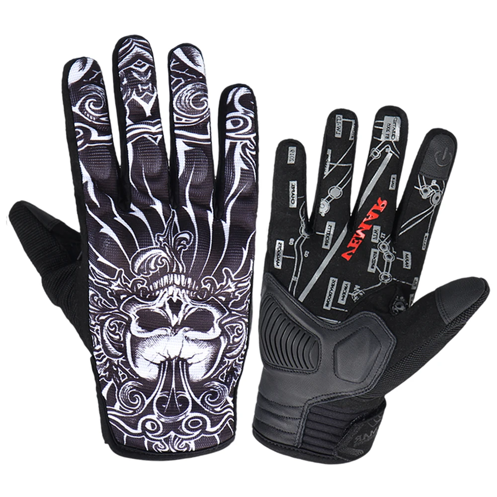 Skull Motorcycle Gloves Moto Motocross Protective Gear Breathable Full
