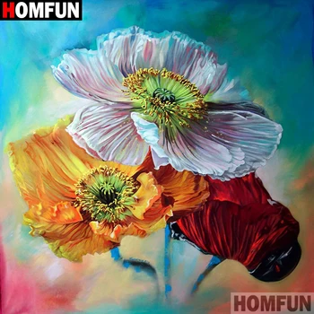 

HOMFUN Full Diamond Embroidery Diy 5D Diamond Painting Cross Stitch "Oil painting flower" Full Drill Home Room Decor A27166