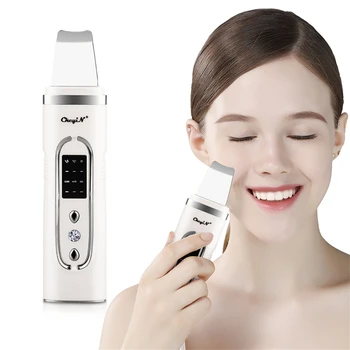 

USB Charging Ultrasonic Skin Scrubber Facial Pore Cleaning Spatula Skin Firming Wrinkle Removal Blackhead Remover Acne Extractor