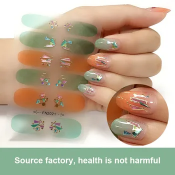 

1 Sheet Glitter Crystal Nail Stickers Sequins Fashion Nail Art Stickers Collection Manicure DIY nail foils Wraps for Party Decor