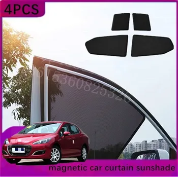 

Puou 4pcs High-end custom For Peugeot 308 2008-15 card type magnetic car curtain sun shade car window shade car styling