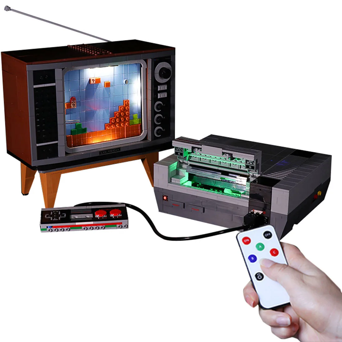 

Building Blocks LED Lighting Kit for Super Mario Nintendo NES Red and White Machine 71374 (LED Only, No Kit) - RC Version