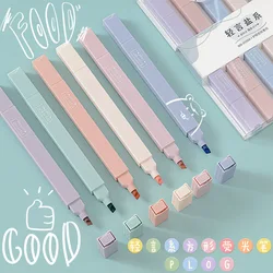 Stylos surligneurs à Double pointe, marqueurs de simplicité, couleur Macaron, Manga, Midliner, pastels, ensemble de papeterie, 6 pièces 