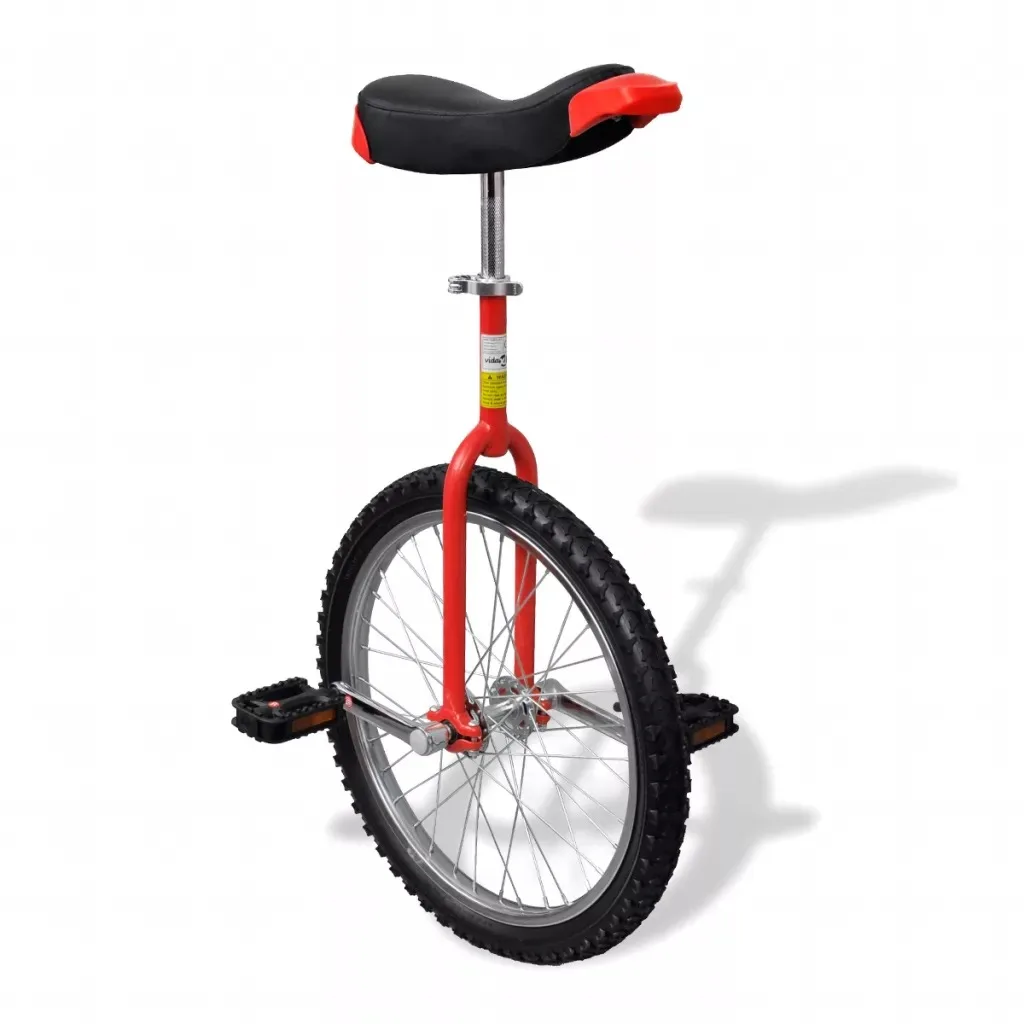 VidaXL Ergonomically Distinctive Unicycle Bicycle Red Adjustable Unicycle 20 Inch Wheel Unicycle With Saddle