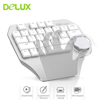 

Delux T11 Designer Keyboard With Smart Dial 3 Group Customizable Keys Keypad Compatibility For Wacom Windows Mac Design Software
