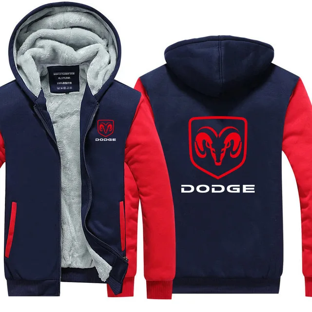 Мужская толстовка на молнии Зимняя для Dodge толстовка с длинными рукавами Толстовка для мужчин утепленная куртка с капюшоном одежда - Цвет: 1