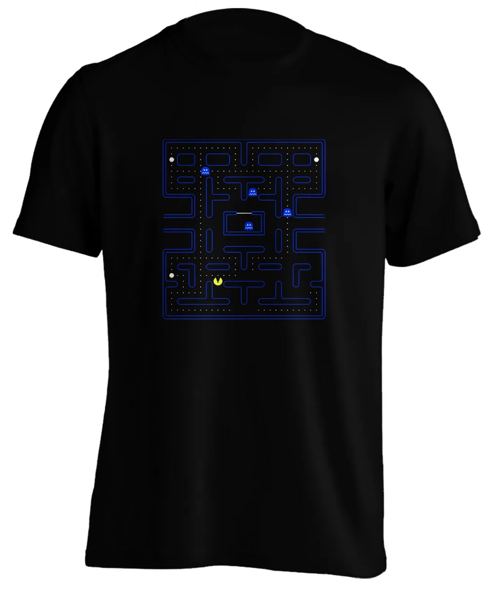 Pac Man - Pacman Amiga Retro Classic High Weight T Shirt Soft Vinyl Streetwear Tee | Мужская одежда