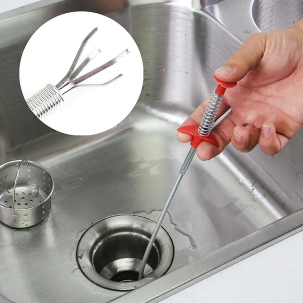 

Drain Snake, Drain Cleaner Sticks Clog Remover Cleaning Tools 23.6 Inch Spring Pipe Dredging Tools Household for Kitchen Sink