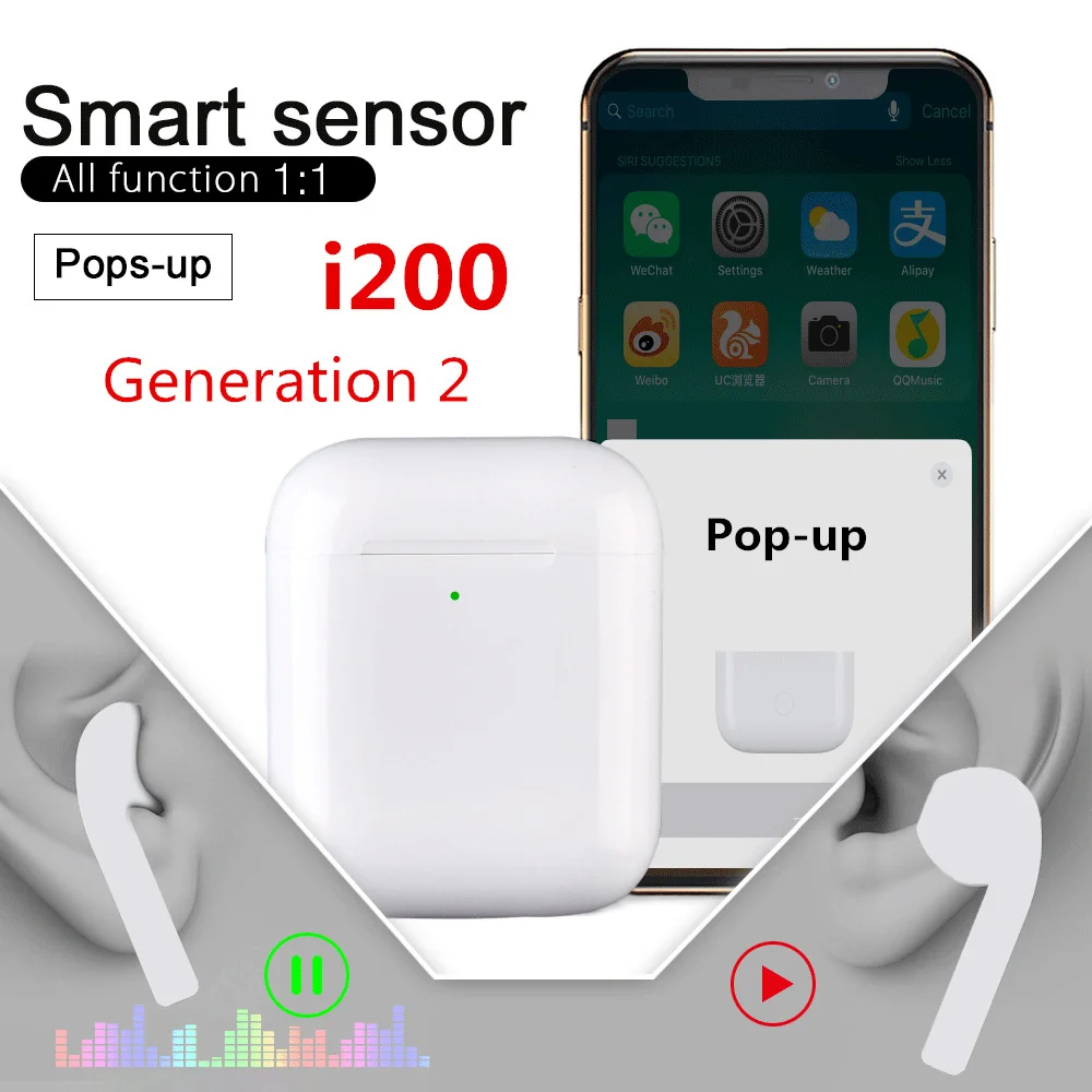 

i200 tws Aire2 Bluetooth Earphone PK W1 H1 Sensor Tap Control Wirless Charging Earbuds PK i10 i10tws i12 i30 i60 i80 i100 TWS