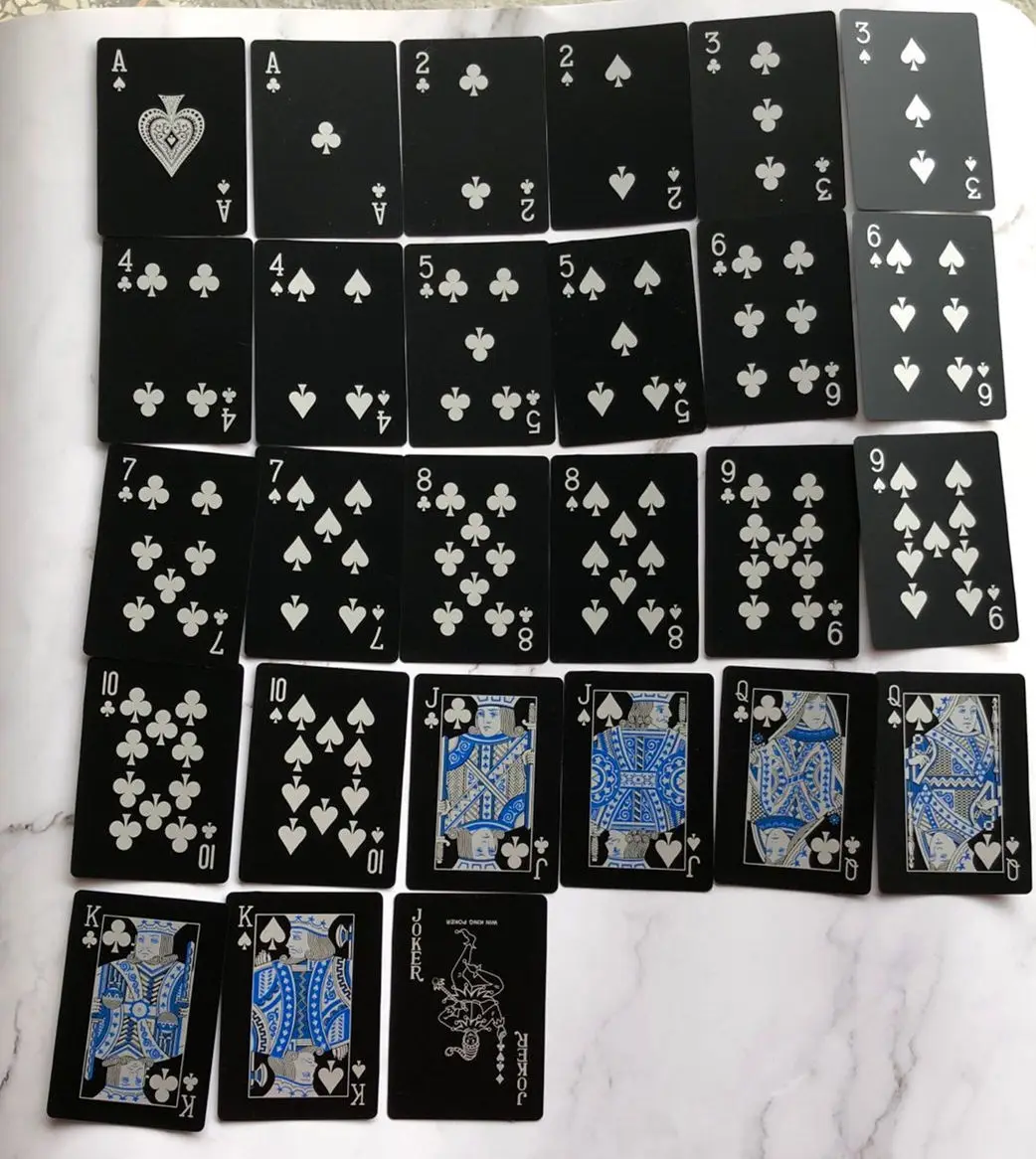 PVC Dull Polish Playing Cards Board Game Magic Card Waterproof Black And White with Pattern Dezhou City Playing Cards