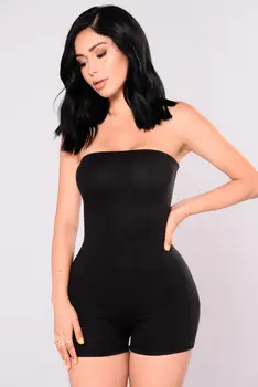 

Women's Fashion Sexy Off Shoulder Playsuit Solid Skinny Slim Bodycon Fit Jumpsuit Bodysuit Romper Party Club wear