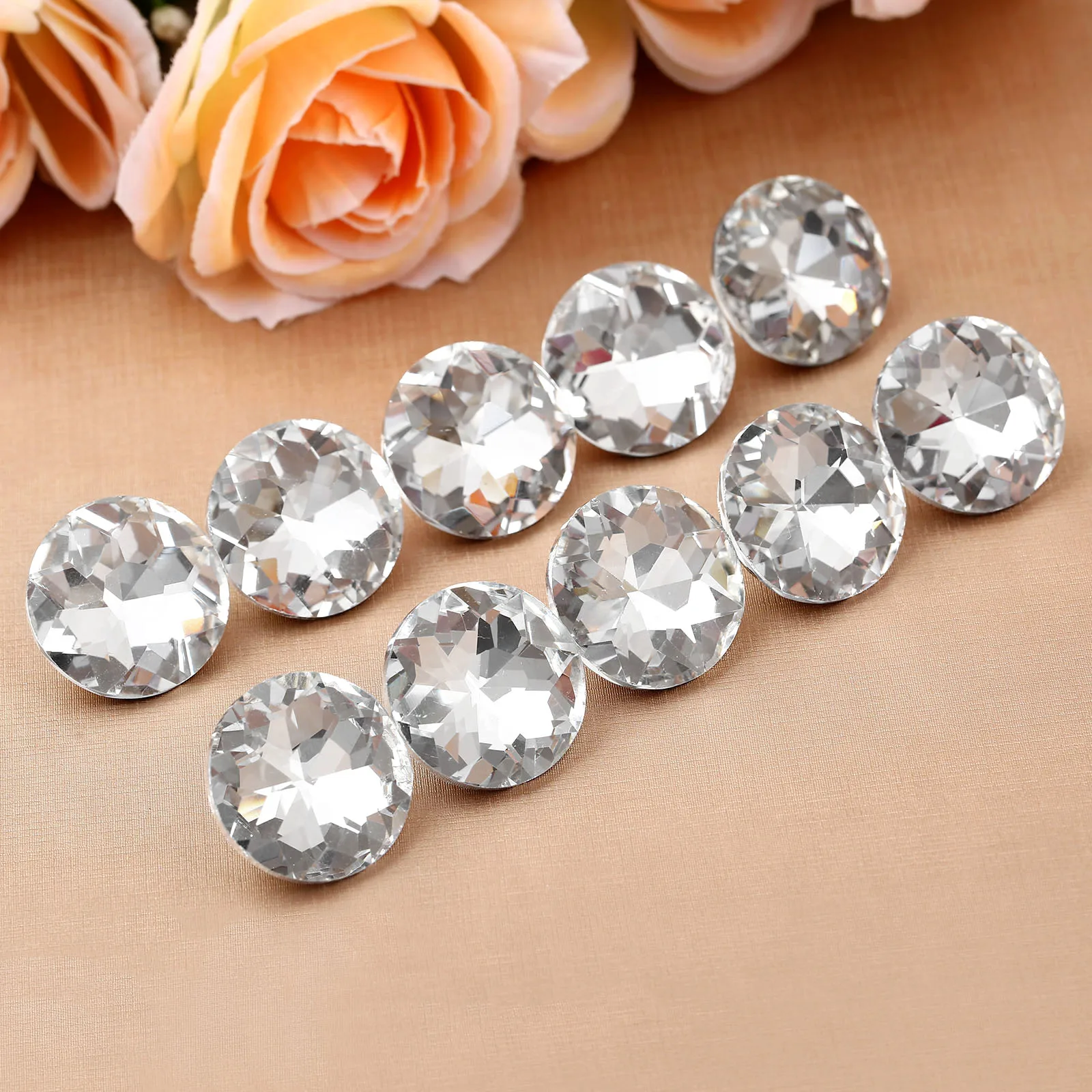 10pcs Diamond Upholstery Buttons Crystal Nails Gem Decorative Tacks Studs 20/25/30mm Craft Handmade Leather Sofa Bag Board 6