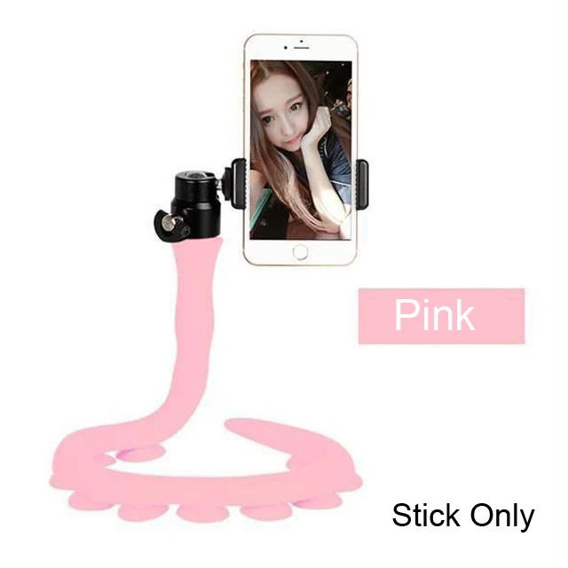 Гибкая селфи-палка для смартфона | ленивый Змеиный телефон Pod | крепление штатива для камеры | присоска для Gopro, SJCAM Action camera s - Цвет: Pink