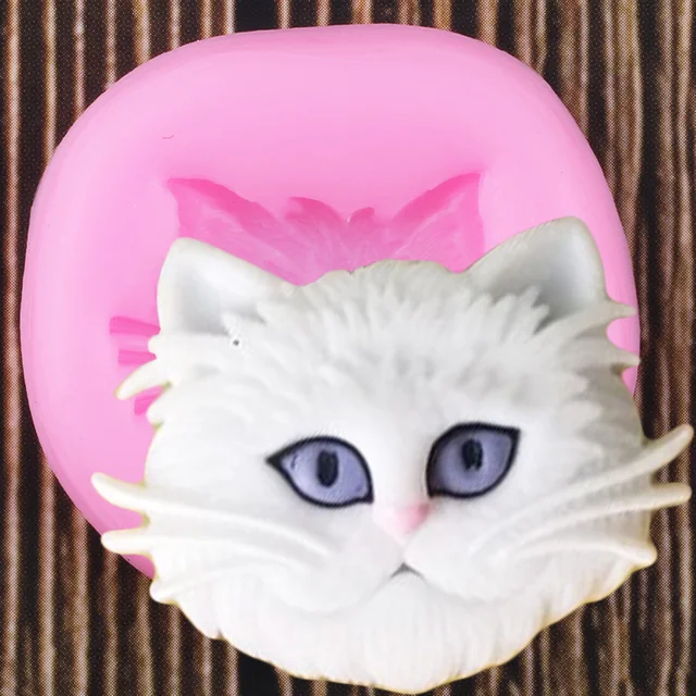 Aranyos Macska Arc Szilikon Formák Polimer Agyag Cukorkás Csokoládé Gumpast Penész Barkácsparti Cupcake Topper Fondant Sütemény Díszítő Szerszámok
