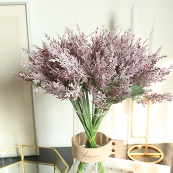 

12 Pcs 1 bouquet of artificial Plant flowers pastoral wind simulation Plastic flower grass for home wedding decoration