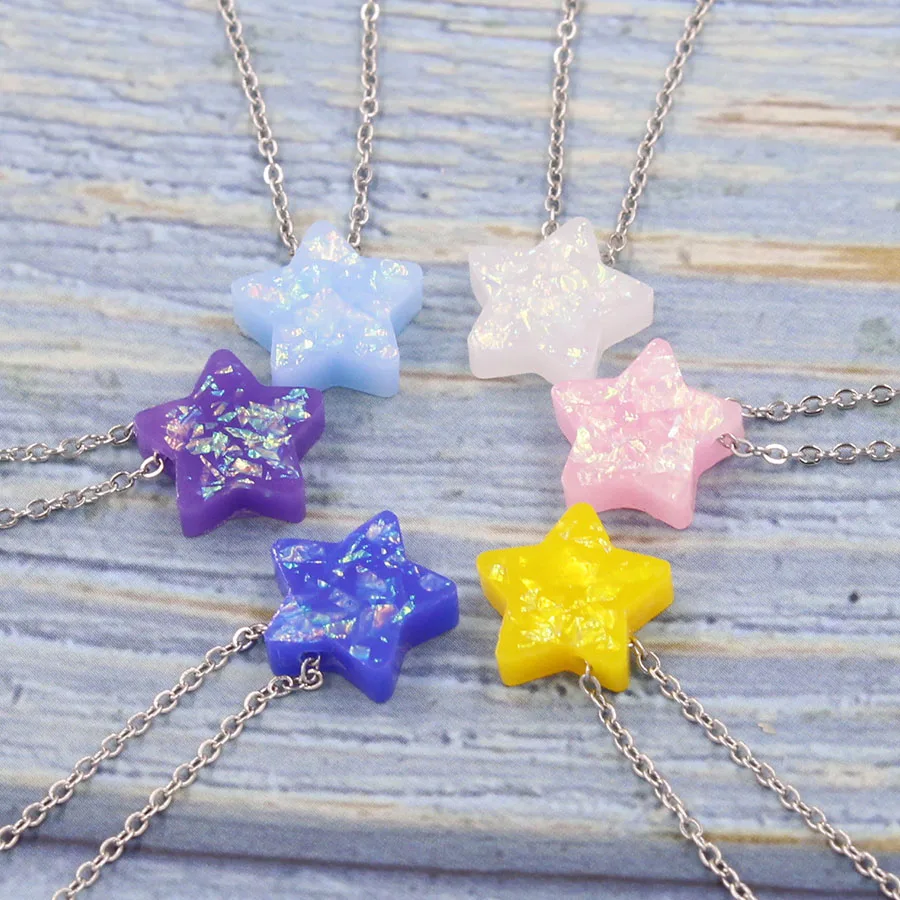 Fnixtar-Stainless-Steel-Star-Opal-Pendant-Necklace-Fashion-Women-Synthetic-Opal-Stars-Necklace-2018-New-6