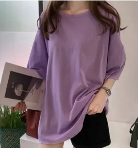 

Tee Shirt 15 Solid Color Basic T Shirt Women Casual O-neck Harajuku Summer Top Korean Hipster White Tshirt S-3XL Dropship