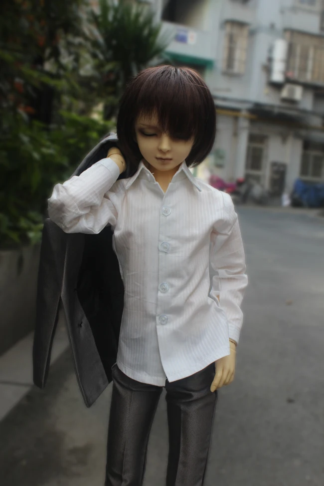 

1/4 1/3 scale BJD clothes White striped Business shirt for BJD/SD MSD SD13 SSDF ID72 HID strong Uncle doll accessories C0025