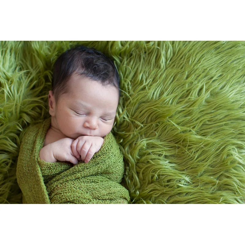 Новинка 35*150 см растягивающаяся Двусторонняя обертка для новорожденных реквизит для фотосессии Детские аксессуары для фотосессии фотография для студии - Цвет: Grass green