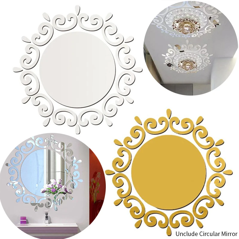 24 шт., акриловые 3D зеркальные настенные наклейки, Фреска, домашний декор для ванной комнаты, съемная художественная наклейка, украшение для потолочной люстры в отеле