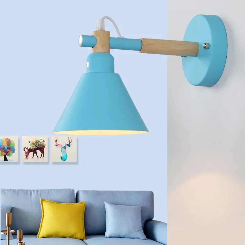 

Modern Minimalist Macaron LED Wall Lamp Northern European-Style Hallway Balcony Wall Lamp Creative Library Bedroom Bedside Wall