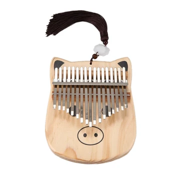

Mini Kalimba 17 Keys Thumb Piano with Tune Hammer Wood Hand Finger Piano Mbira Gifts for Kids Adult Beginners