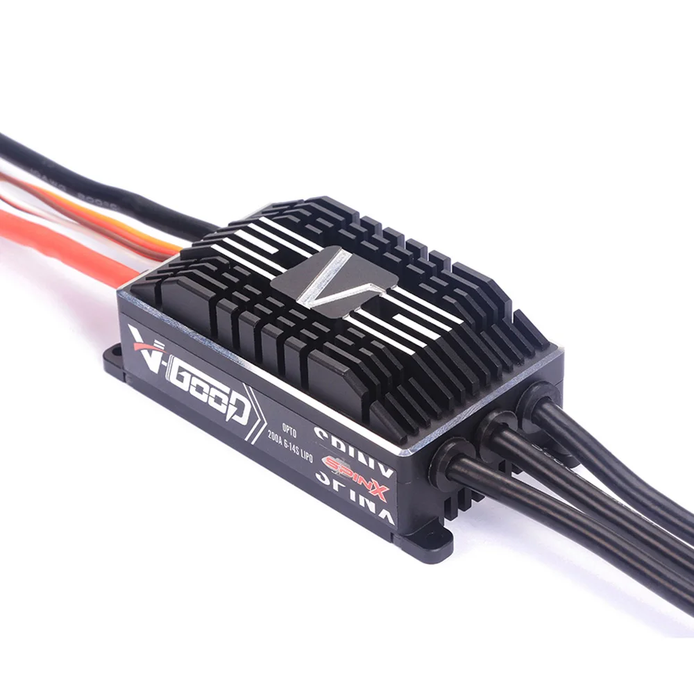 Горячая V-GOOD SPINX 200A 5-8 V/10A-25A 8-24KHz 6s-14s Lipo батарея бесщеточный ESC для 700 класса RC вертолет, самолет с радиоуправлением