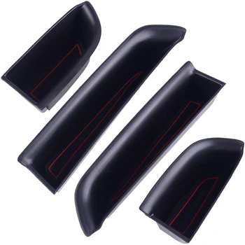 

Black 4Pcs Door Side Storage Box Handle Pocket Armrest Phone Container Fits for Toyota Highlander 2014 2015 2016 2017 2018 2019