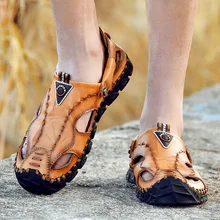 Обувь с отверстиями; Мужская обувь; мужские сандалии из натуральной коровьей кожи; Летние сандалии; Hombre; тапочки; Сабо; Sandles; Новинка; Красивая мужская обувь