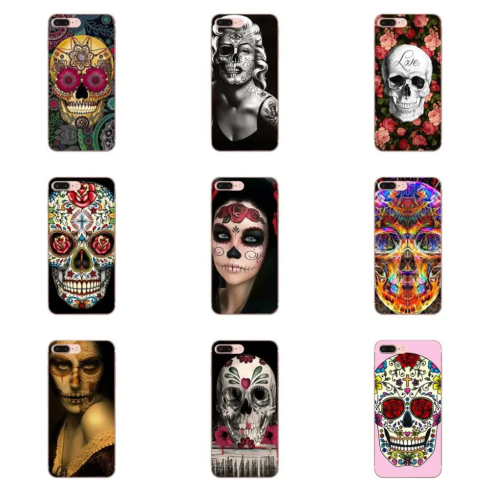 ТПУ защитный для LG K50 Q6 Q7 Q8 Q60 X Power 2 3 Nexus 5 5X V10 V20 V30 V40 Q Stylus Sugar Skull коллаж шаблон