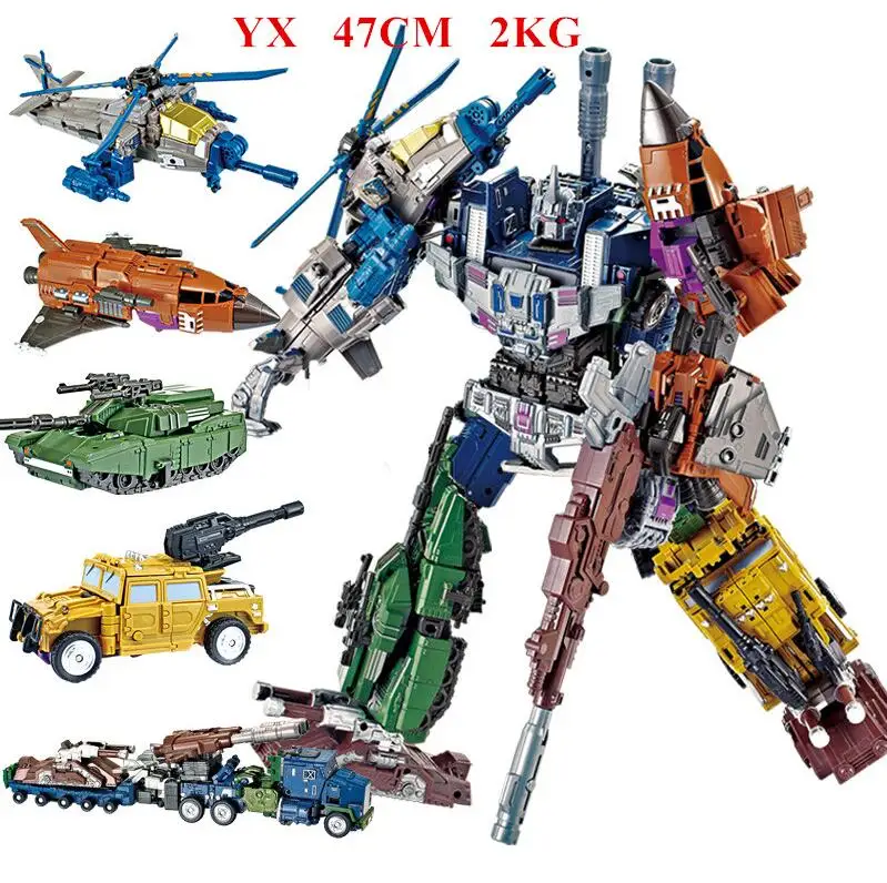 JINBAO NBK 6 в 1 большой Опустошитель Predaking Трансформационные игрушки мальчик робот автомобиль ко G1Trucks модель аниме фигурка игрушка для детей и взрослых - Цвет: YUEXING
